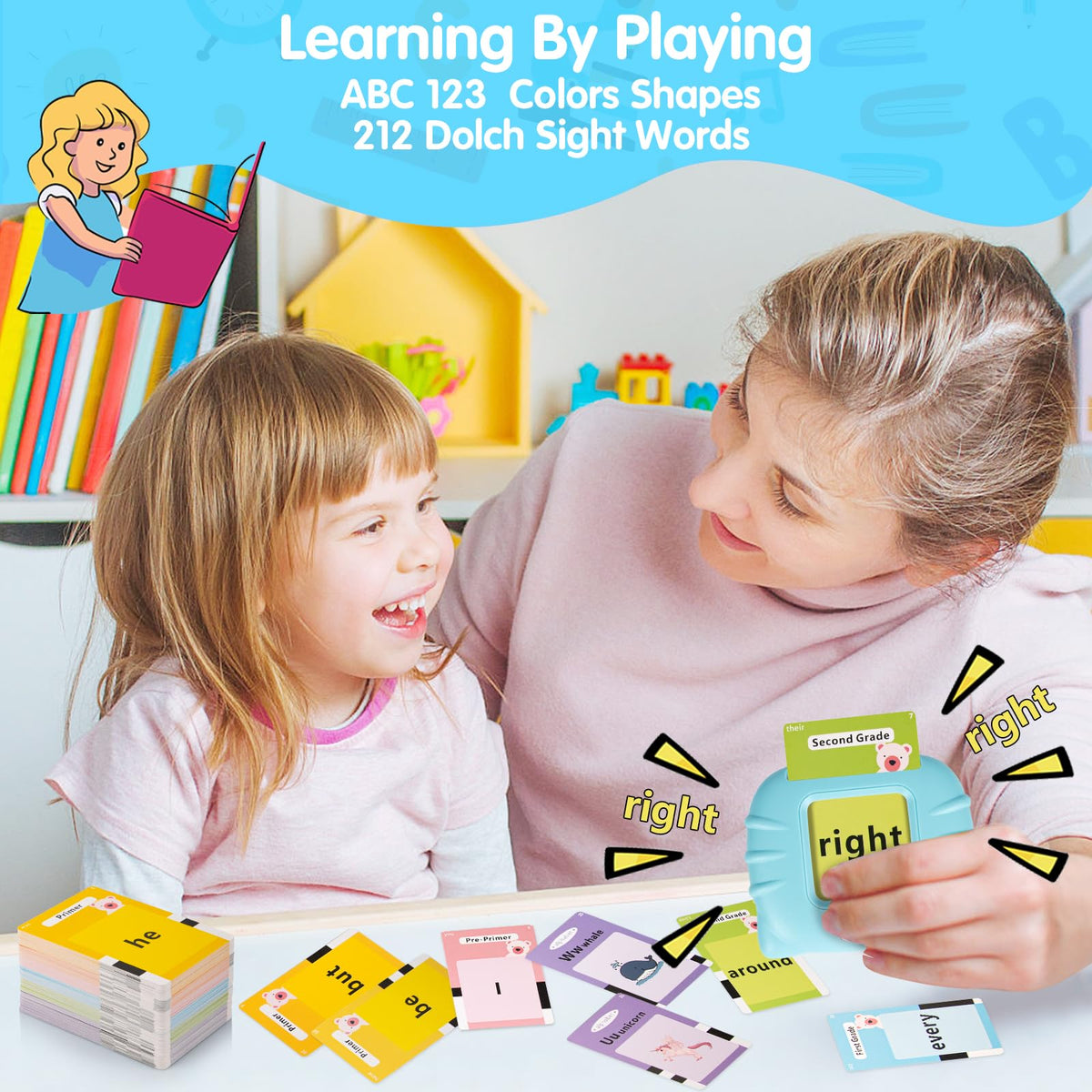 QuTZ Talking Flash Cards,ABC Learning for Toddlers 2-4, Autism Toys, Speech Therapy Toys