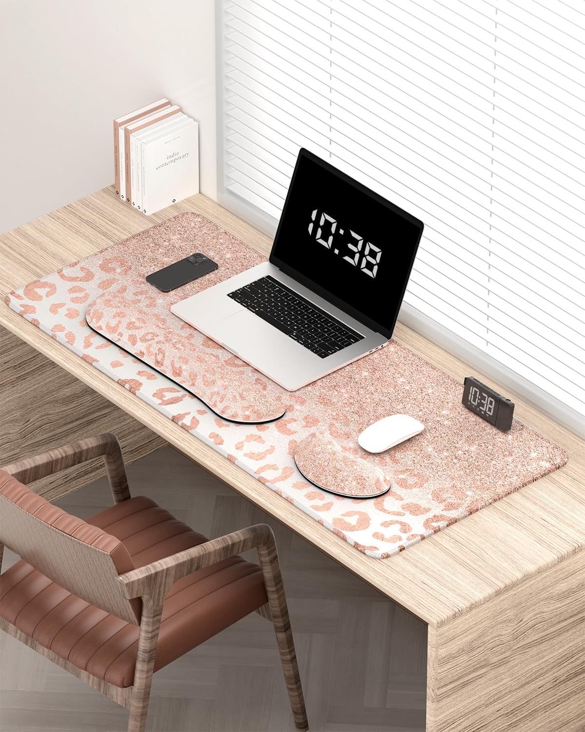 Auhoahsil Large Mouse Pad with Wrist Rests for Keyboard & Mouse, Thick Soft Ergonomic Memory Foam
