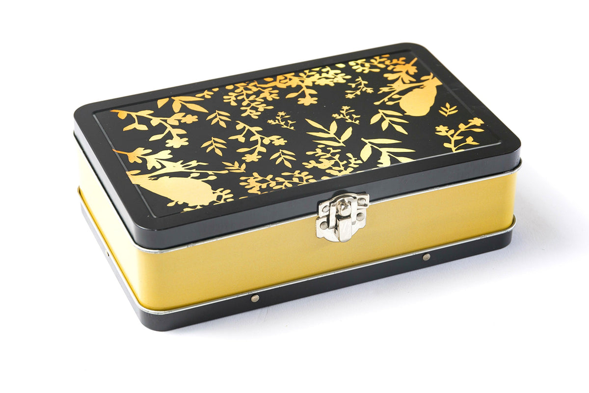 DAHO Metal Storage Box with Hinge for Office, School, Home, Makeup, Arts & Crafts and Accessories