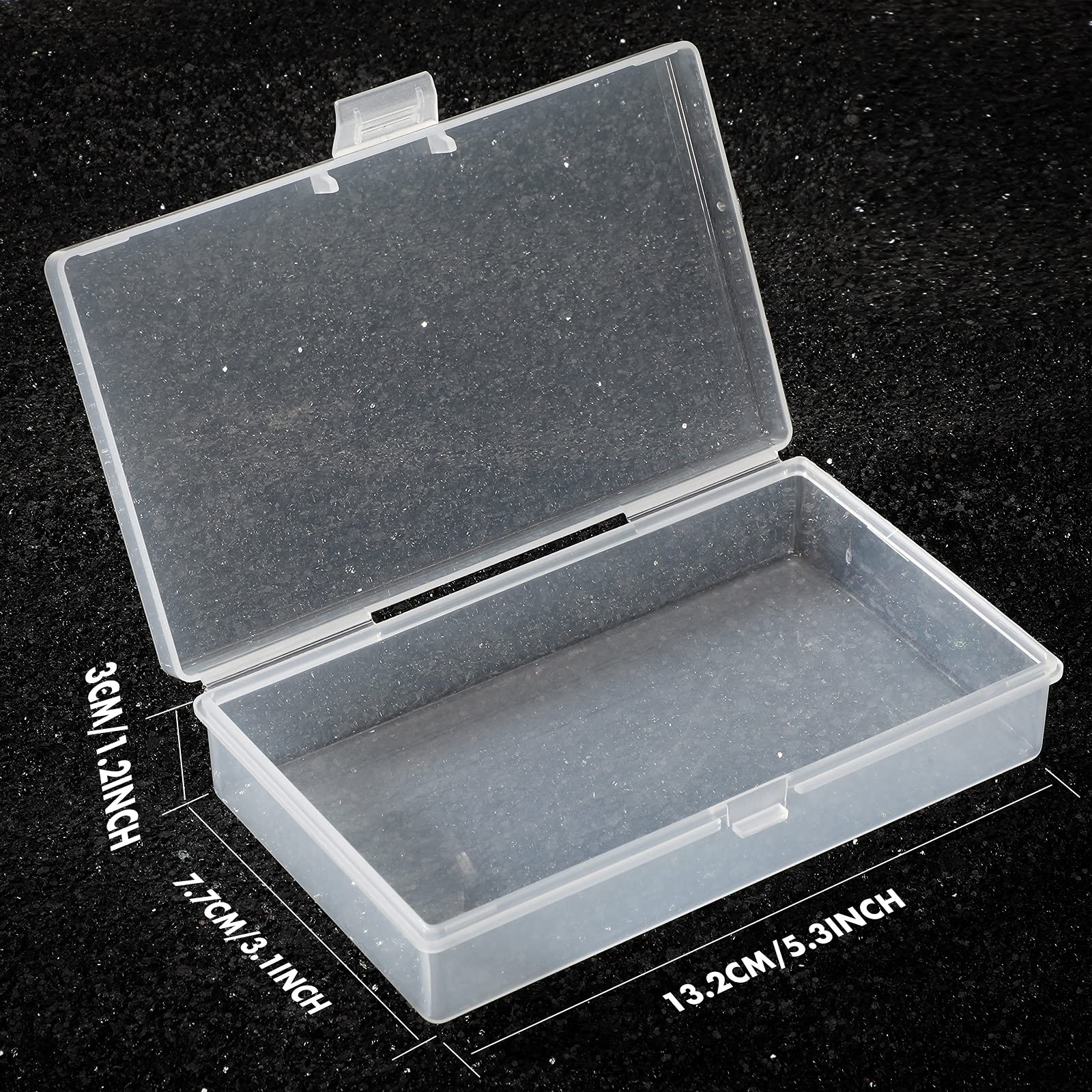 Jetec 18 Pieces Small Clear Plastic Storage Box, 5.2 x 3 x 1.2 Inch
