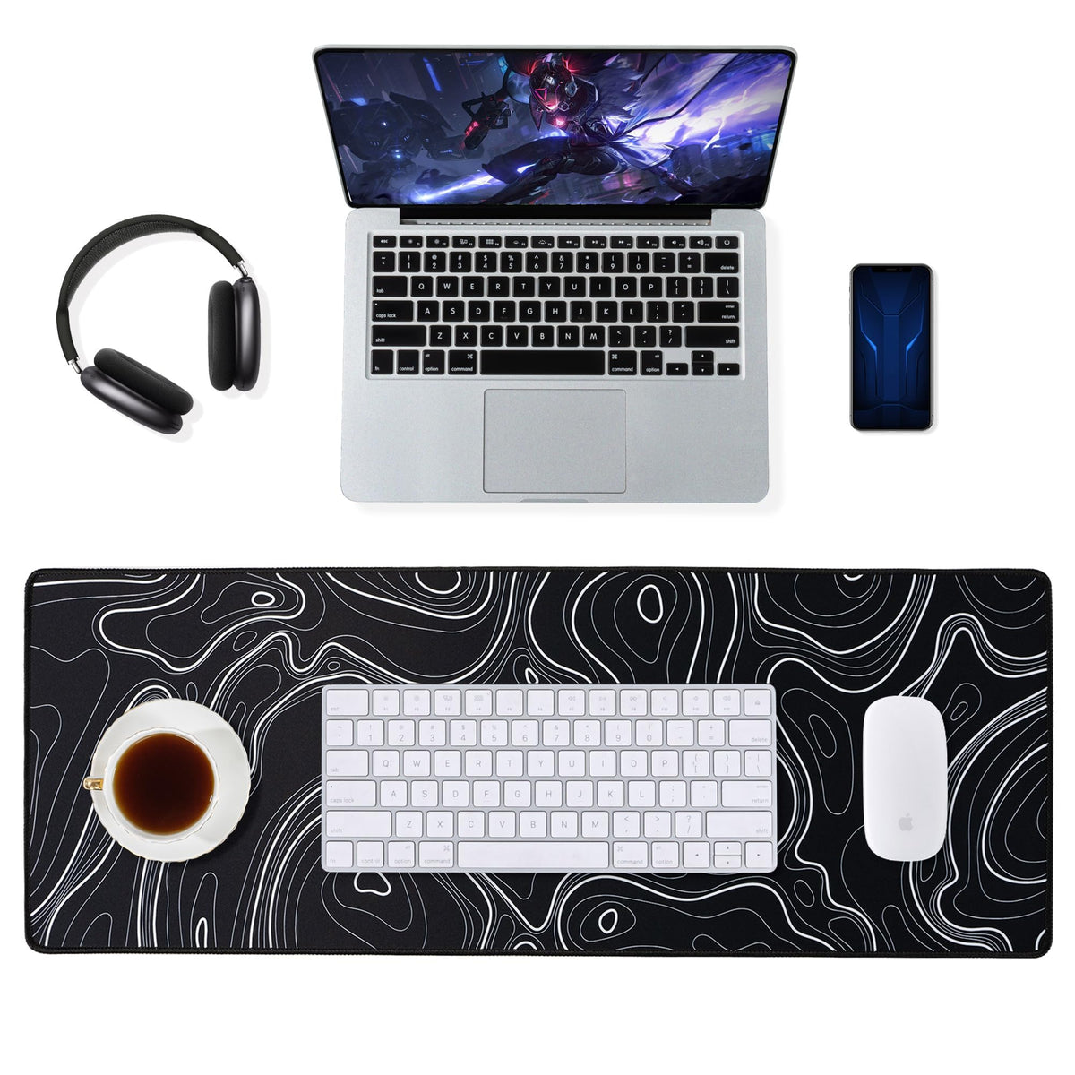 ALOANES Waterproof Gaming Mousepad Large Mouse Mat Non-Slip Rubber Base