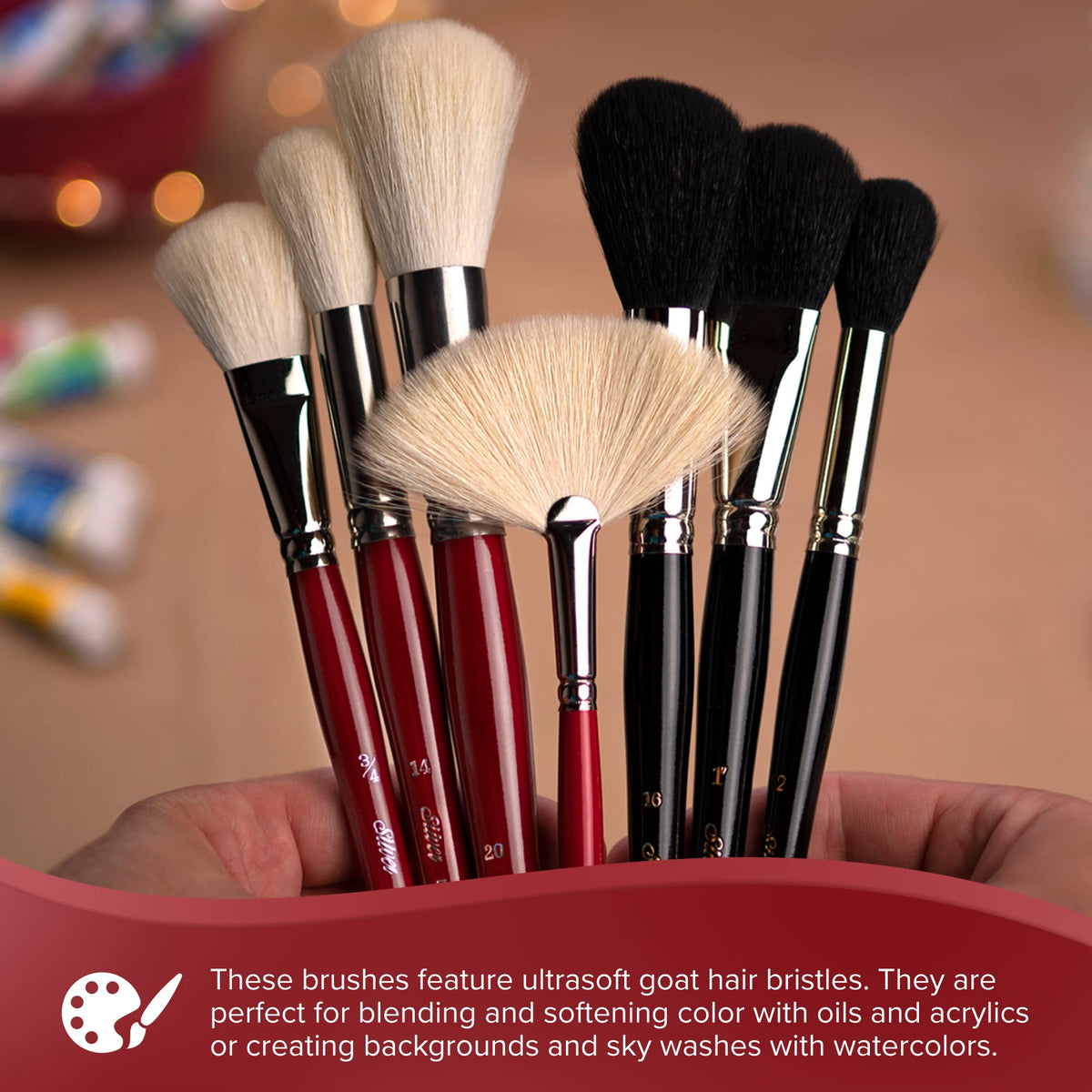 Silver Brush Limited Silver Mop Mop Variety Paintbrush Set, 4pc