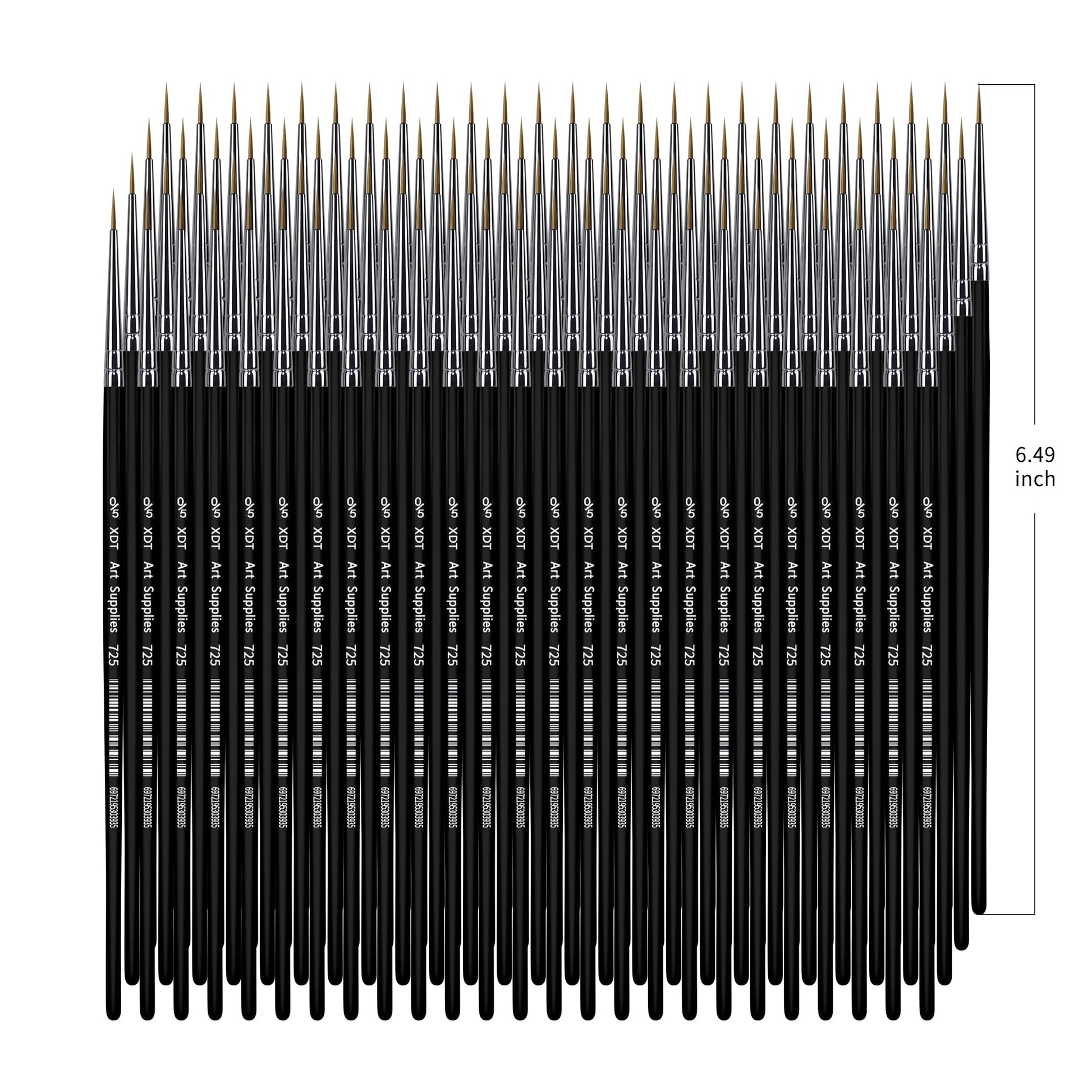 XDT#725 Fine Detail Artist Paint Brush 100 Piece Set Round Pointed Tip Paint Brush #00000 for Micro