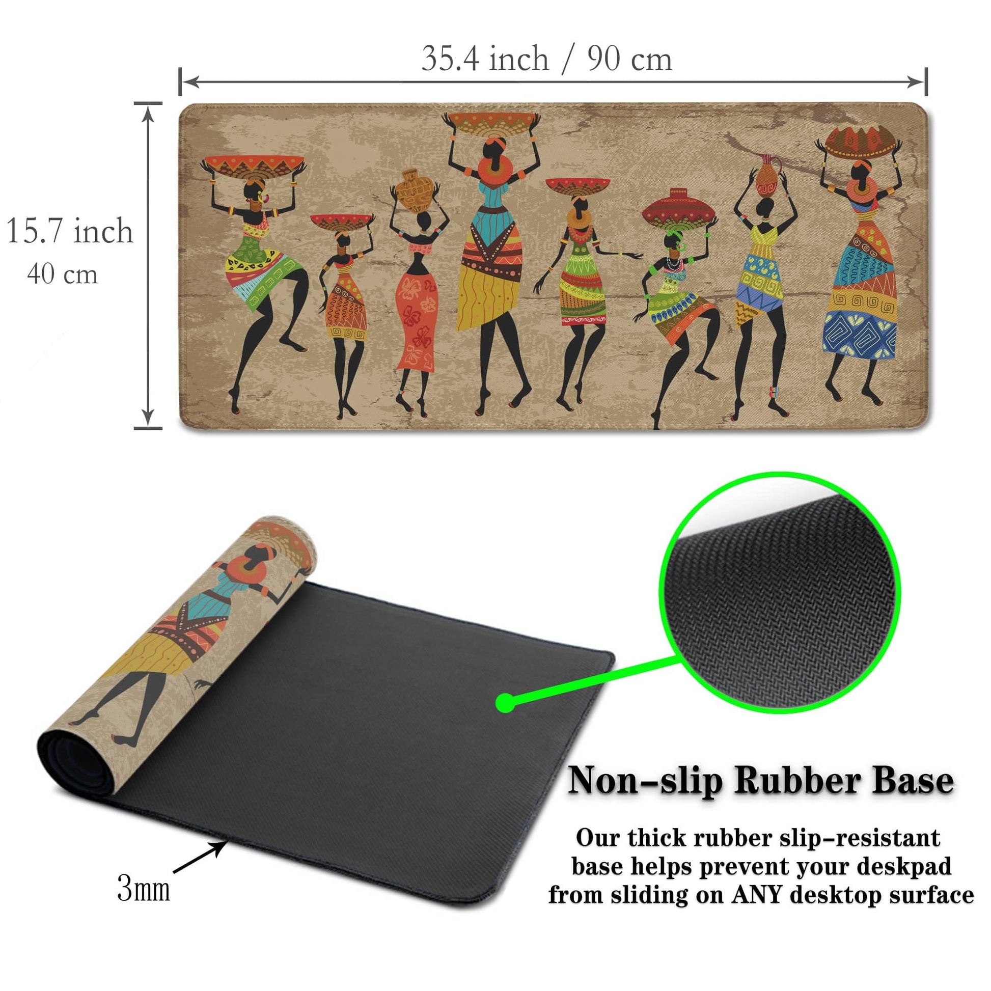 Samgula Large Mousepad African Woman Office Decor Gaming Mousepads Computer Desk Mat Mat Mouse Pad