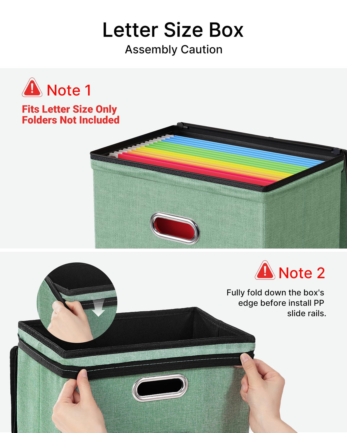 Oterri File Box Small 2-Pack Mesh Pockets Hanging Organizer for Letter-Size