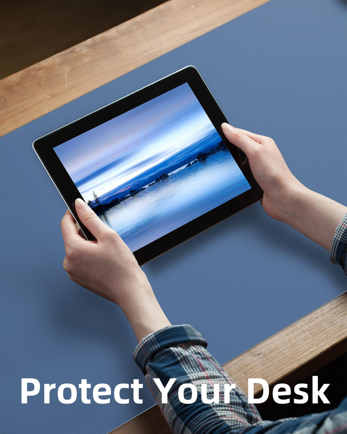 AFIING Leather Desk Pad Protector, Mouse Pad, Office Desk Mat, Non-Slip PU Leather Desk Blotter