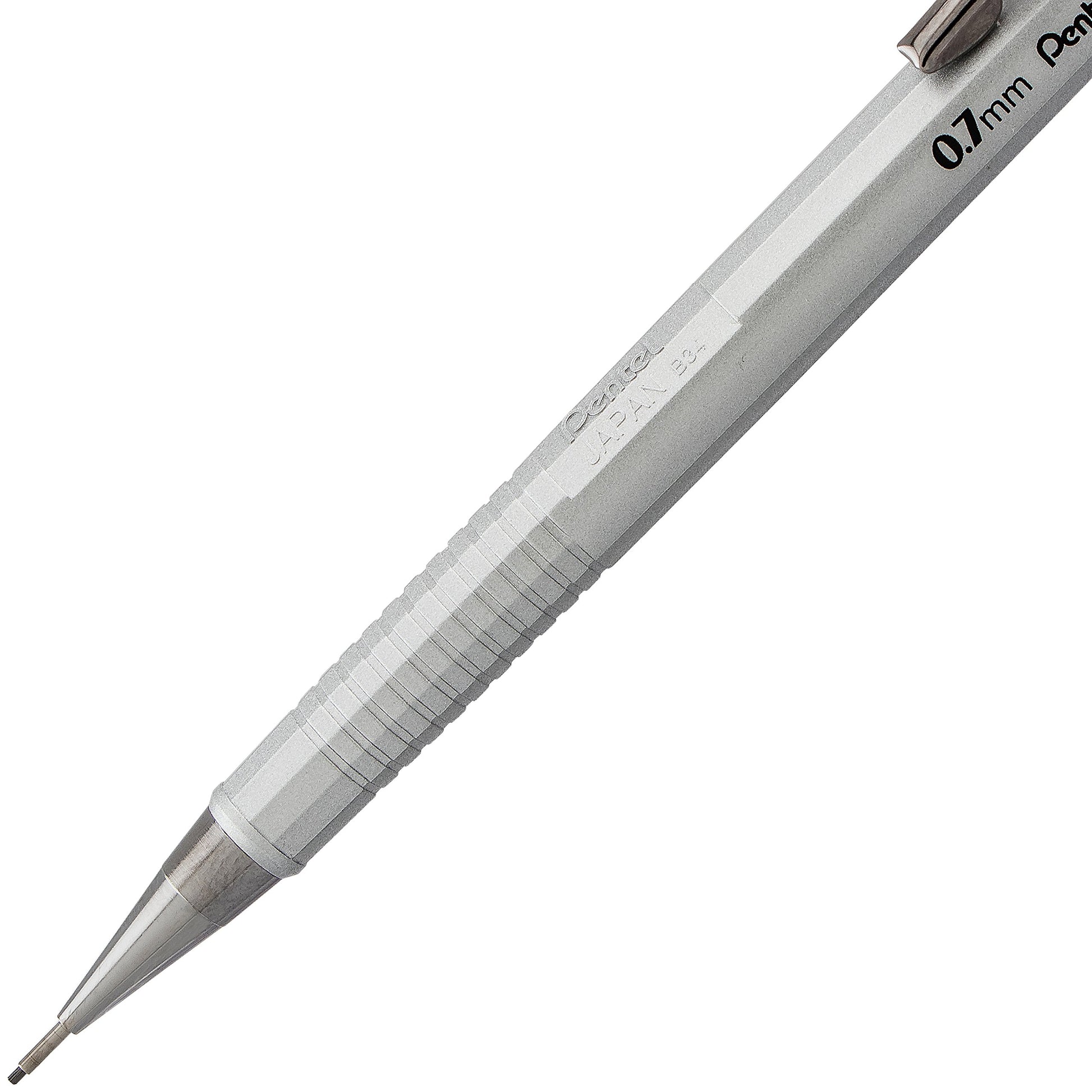 Pentel Sharp Mechanical Pencil, (0.7mm), Medium Line, Metallic Barrel, Assorted Colors, Pack of 3