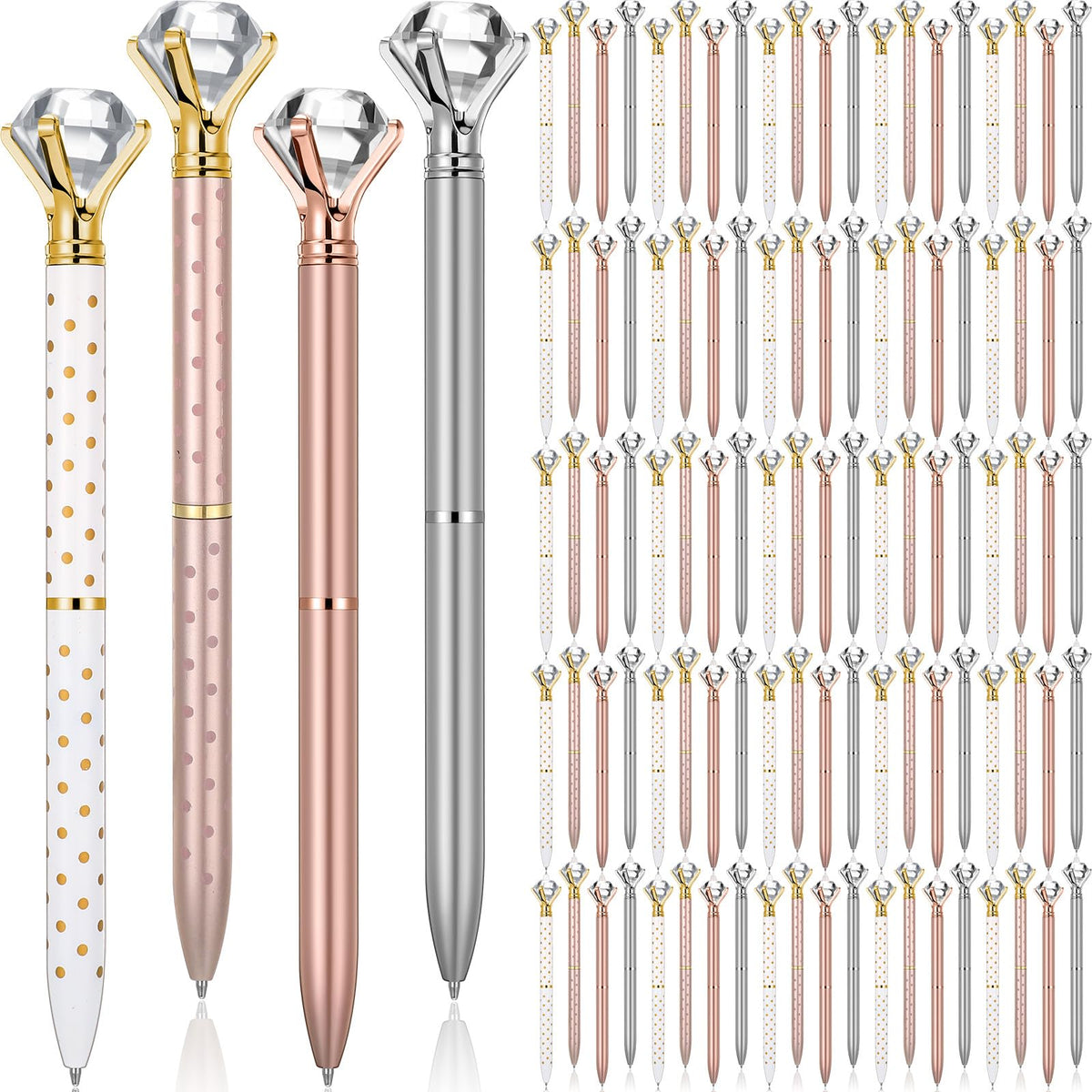 Sherr 100 Pack Crystal Diamond Pens Jewel pen Bulk, Pretty, Assorted
