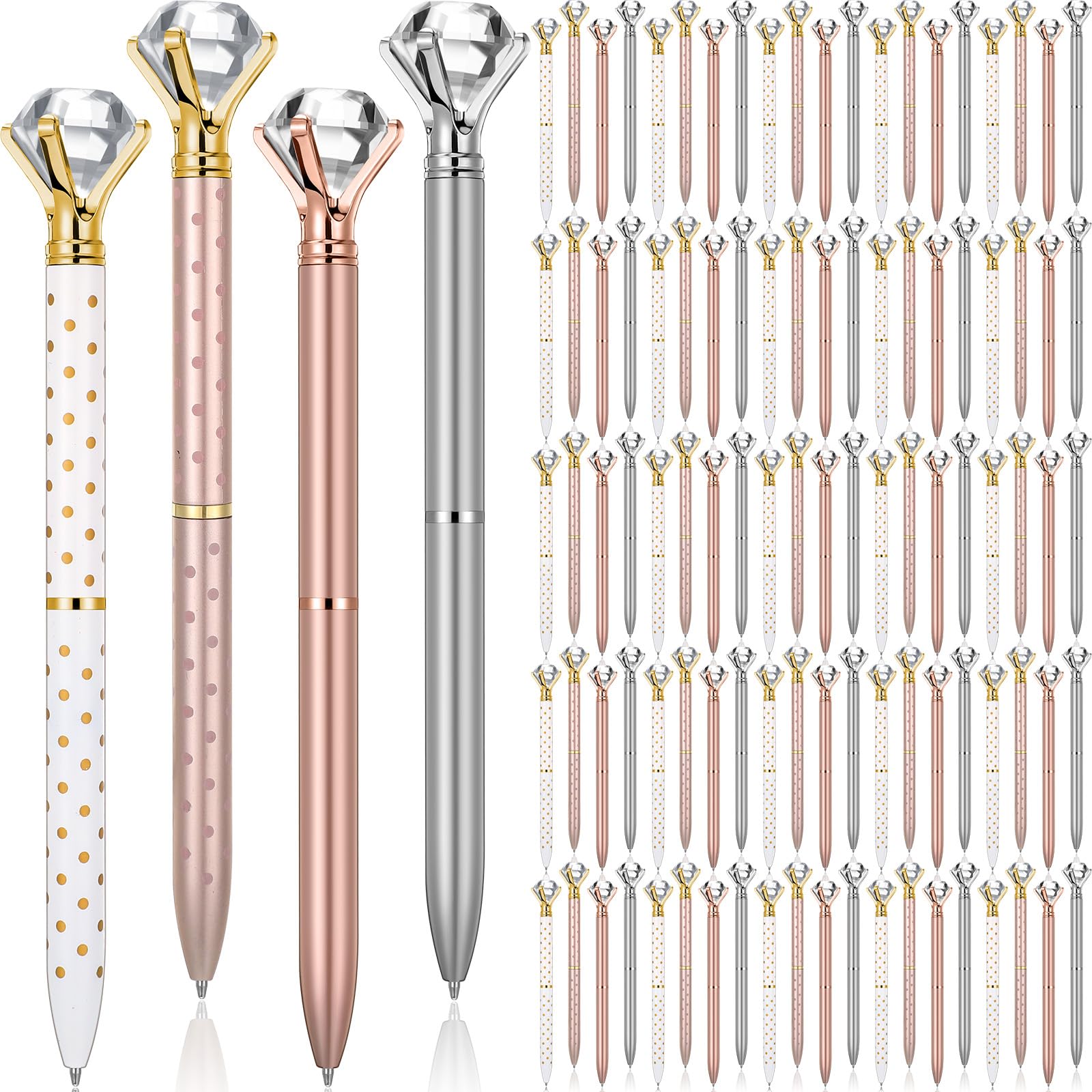 Sherr 100 Pack Crystal Diamond Pens Jewel pen Bulk, Pretty, Assorted