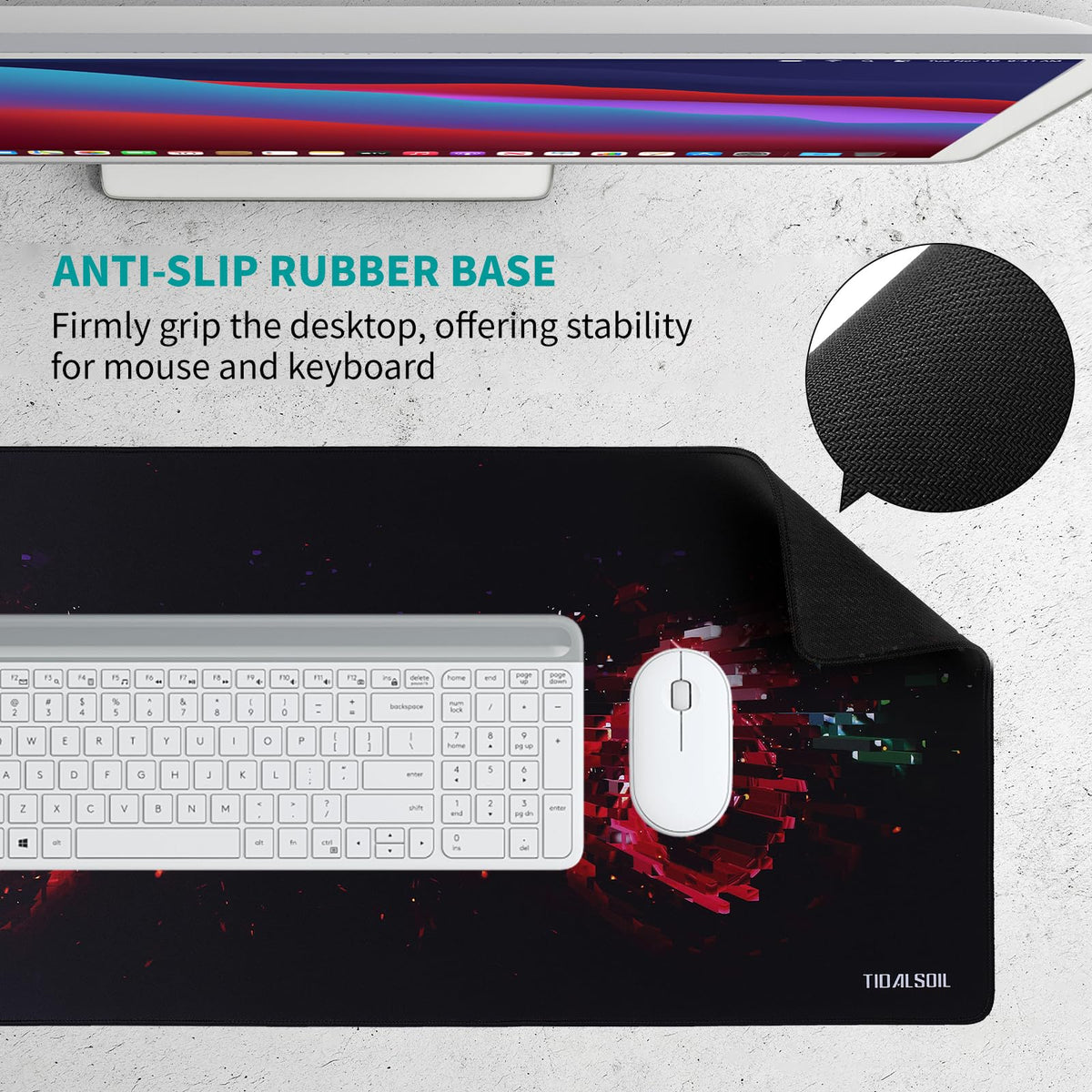 TIDALSOIL XXL Gaming Mouse Pad, 35.4x15.7 in Extended Desk Mat