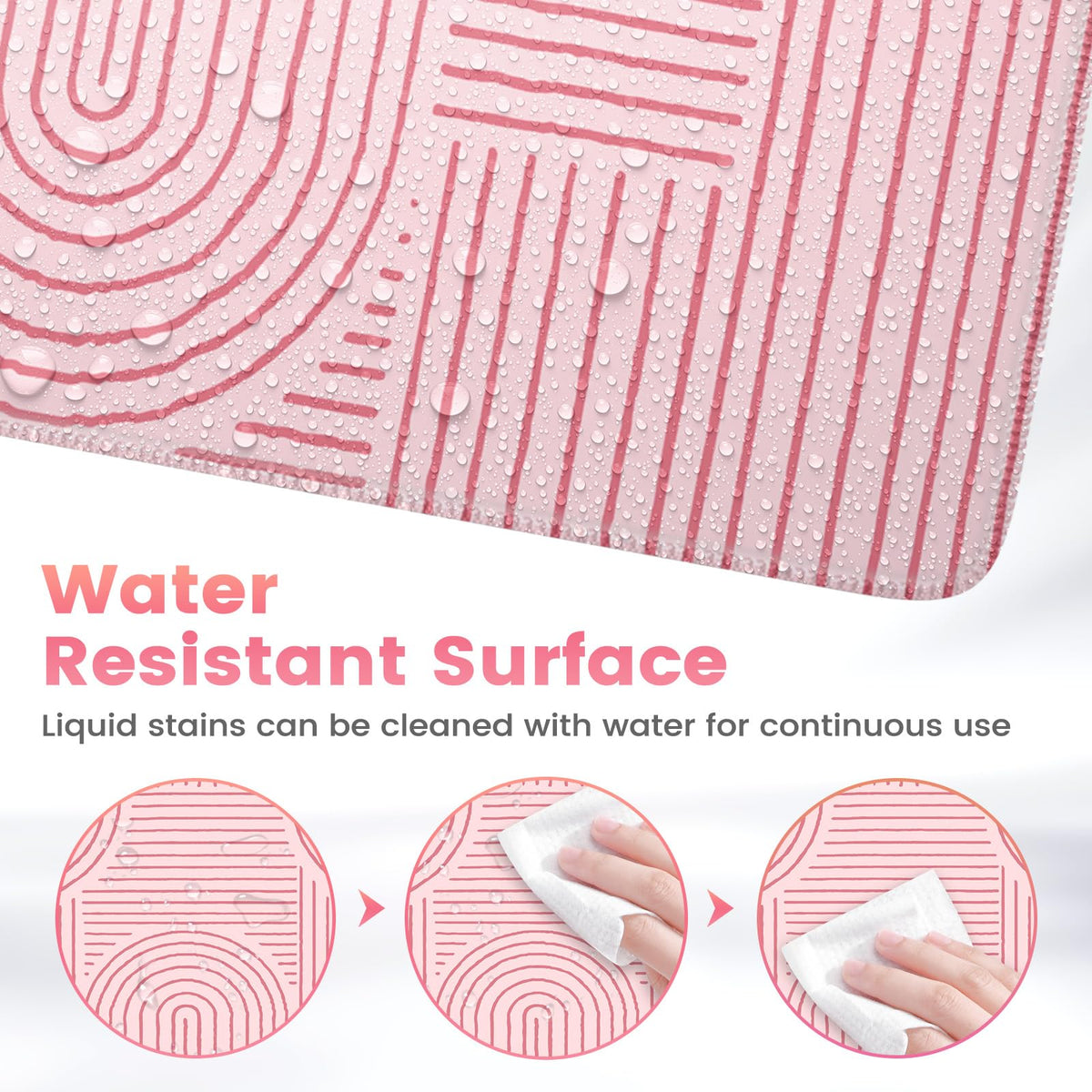 iCasso Pink Desk Matt for Desktop, Cute Desk Pad Mat, Large Mouse Pad