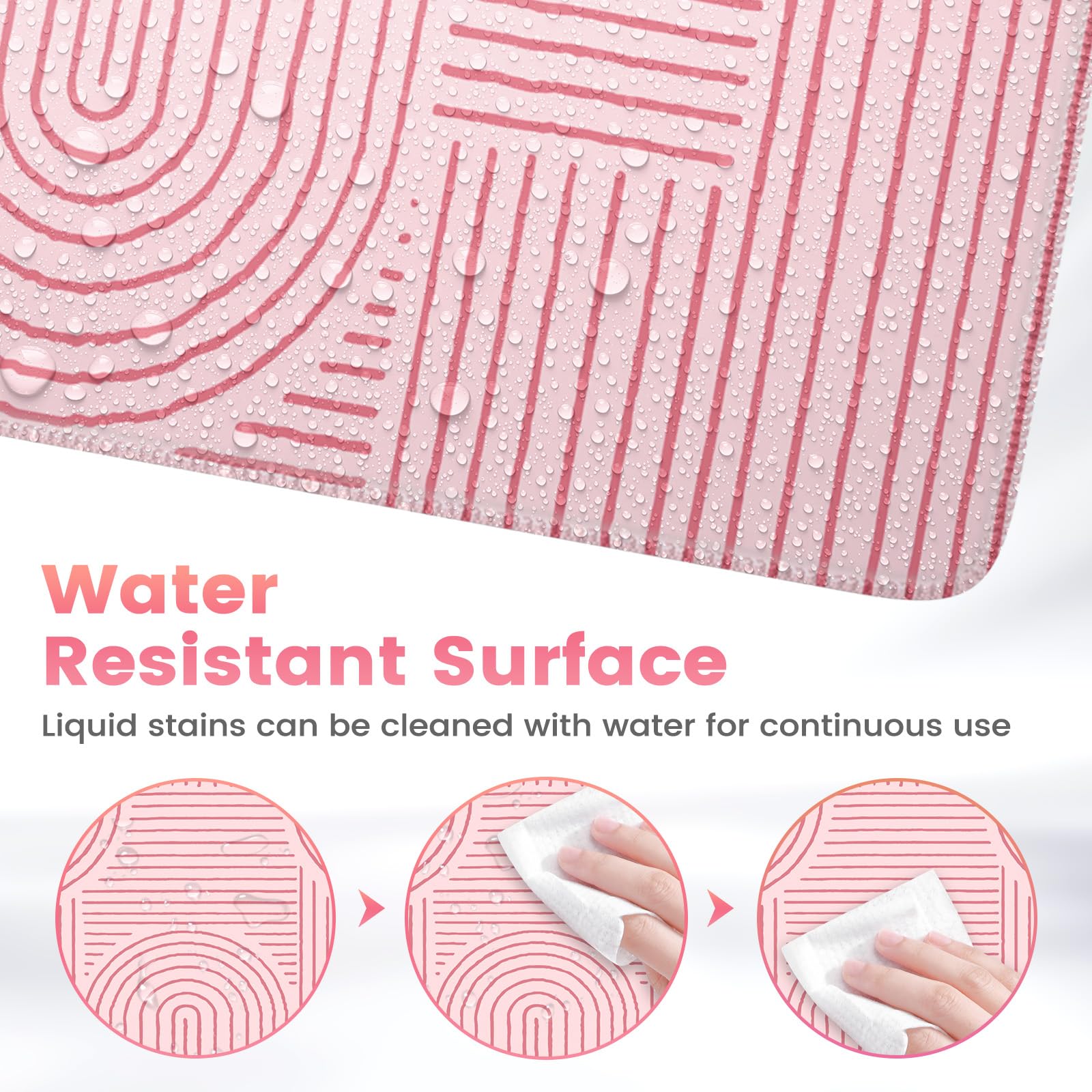 iCasso Pink Desk Matt for Desktop, Cute Desk Pad Mat, Large Mouse Pad