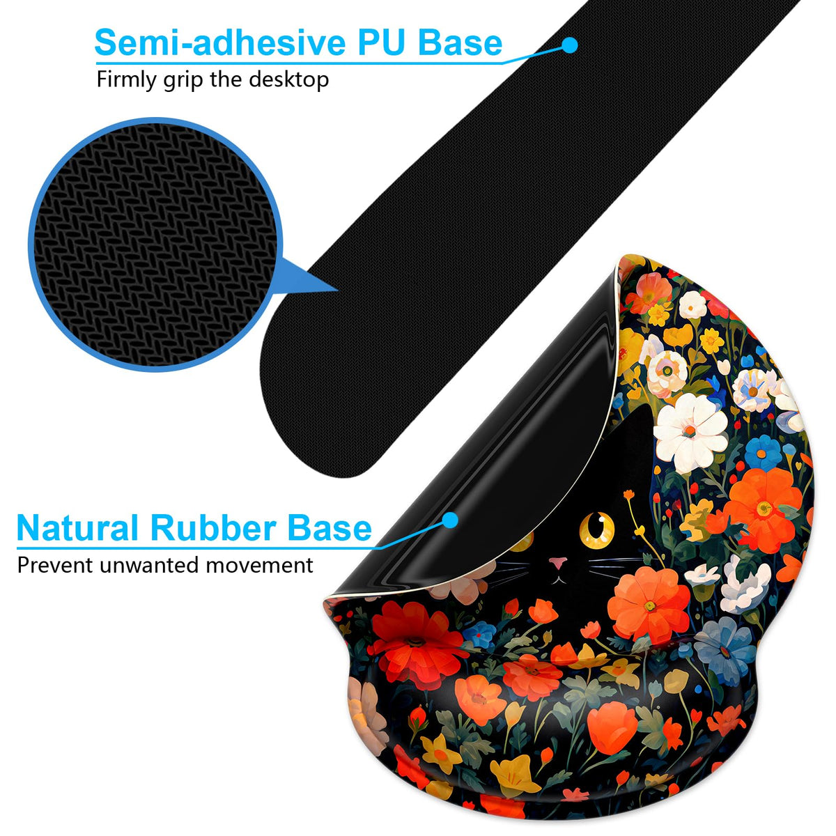 Dapesuom Keyboard Wrist Rest and Mouse Pad with Wrist Support, Cute Memory Foam Cushion for