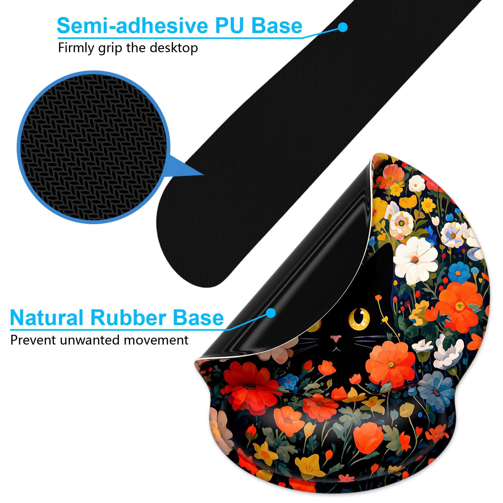 Dapesuom Keyboard Wrist Rest and Mouse Pad with Wrist Support, Cute Memory Foam Cushion for