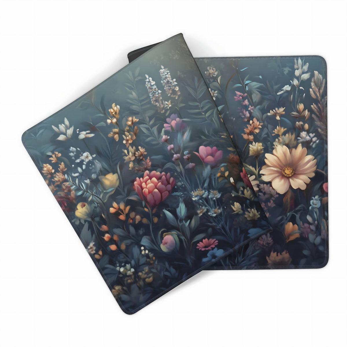 Floral Aesthetic Wildflower Gaming Mouse Pad, Morandi Vintage Botanical Desk Mat with Anti-Slip