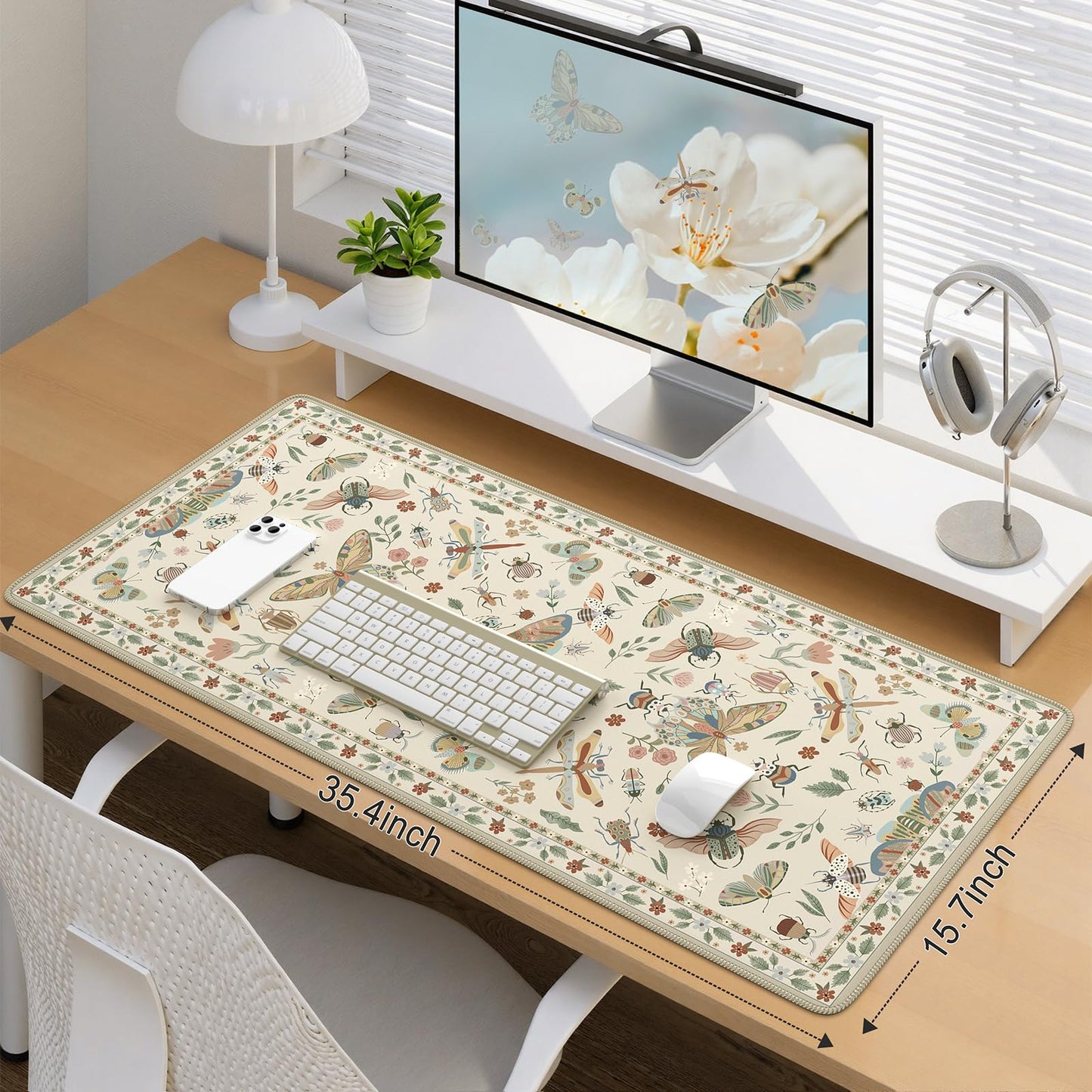 iCasso Beige Large Mouse Pad, Desk Matt for Desktop