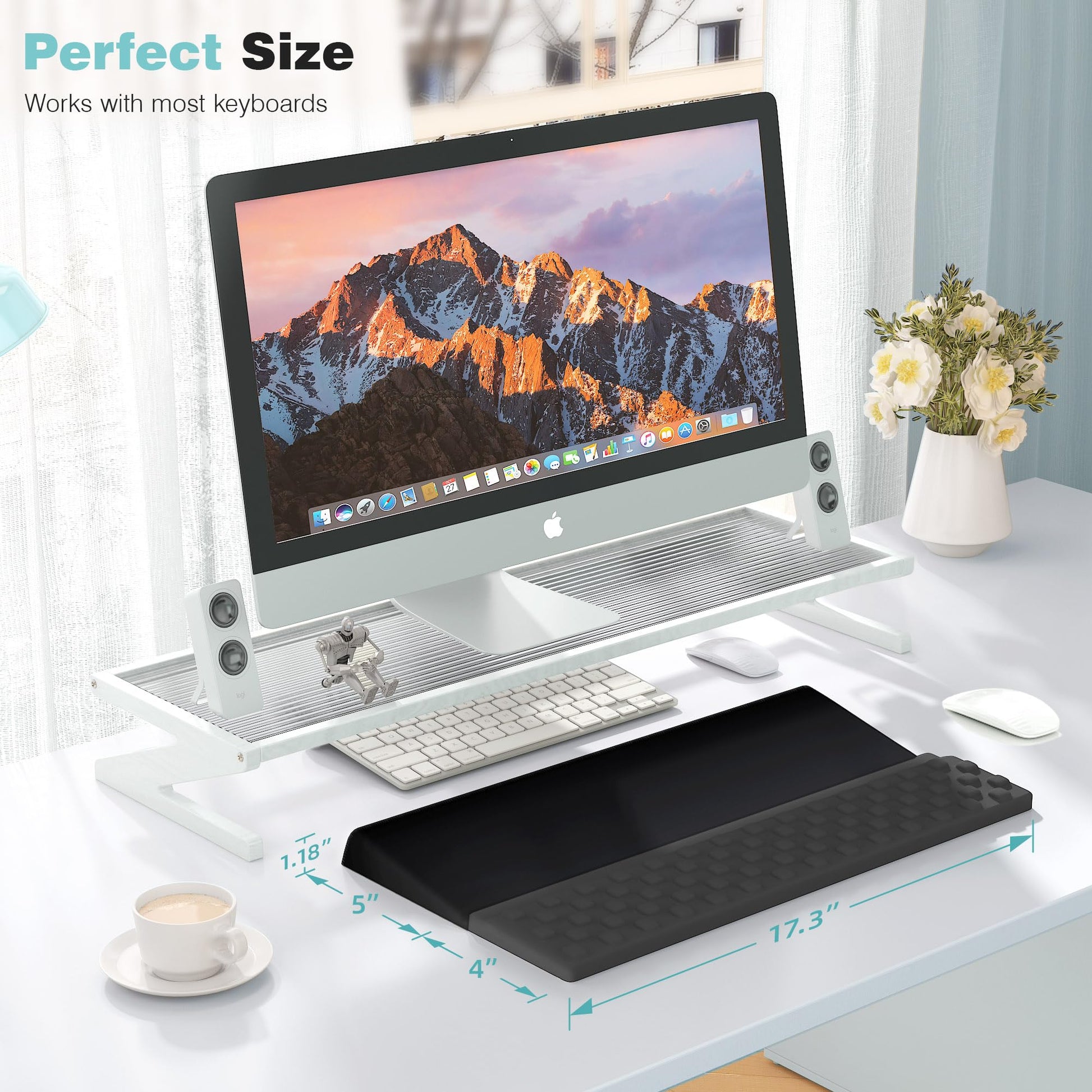 Ospelelf Keyboard Wrist Rest, Ergonomic Memory Foam Wrist Support for Typing & Gaming, Tilted