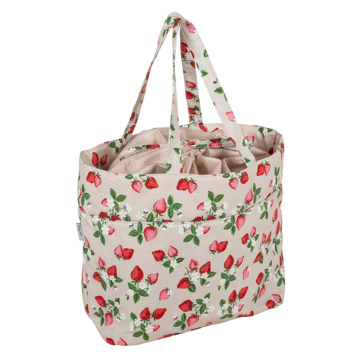 Hobby Gift Drawstring Project Bag Cotton Storage Tote for Yarn Knitting Crochet Sewing and Craft