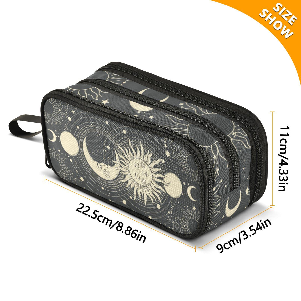 XUWU Celestial Boho Moon Large Capacity Pencil Case Pencil Pouch Pen Box