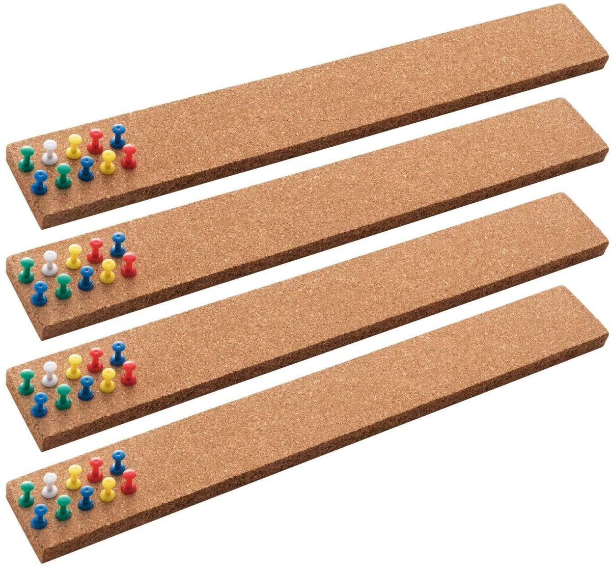 HBlife Cork Board Bulletin Board Bar Strip 15x2 Inch, 1/2 Inch Thick 4 Pack