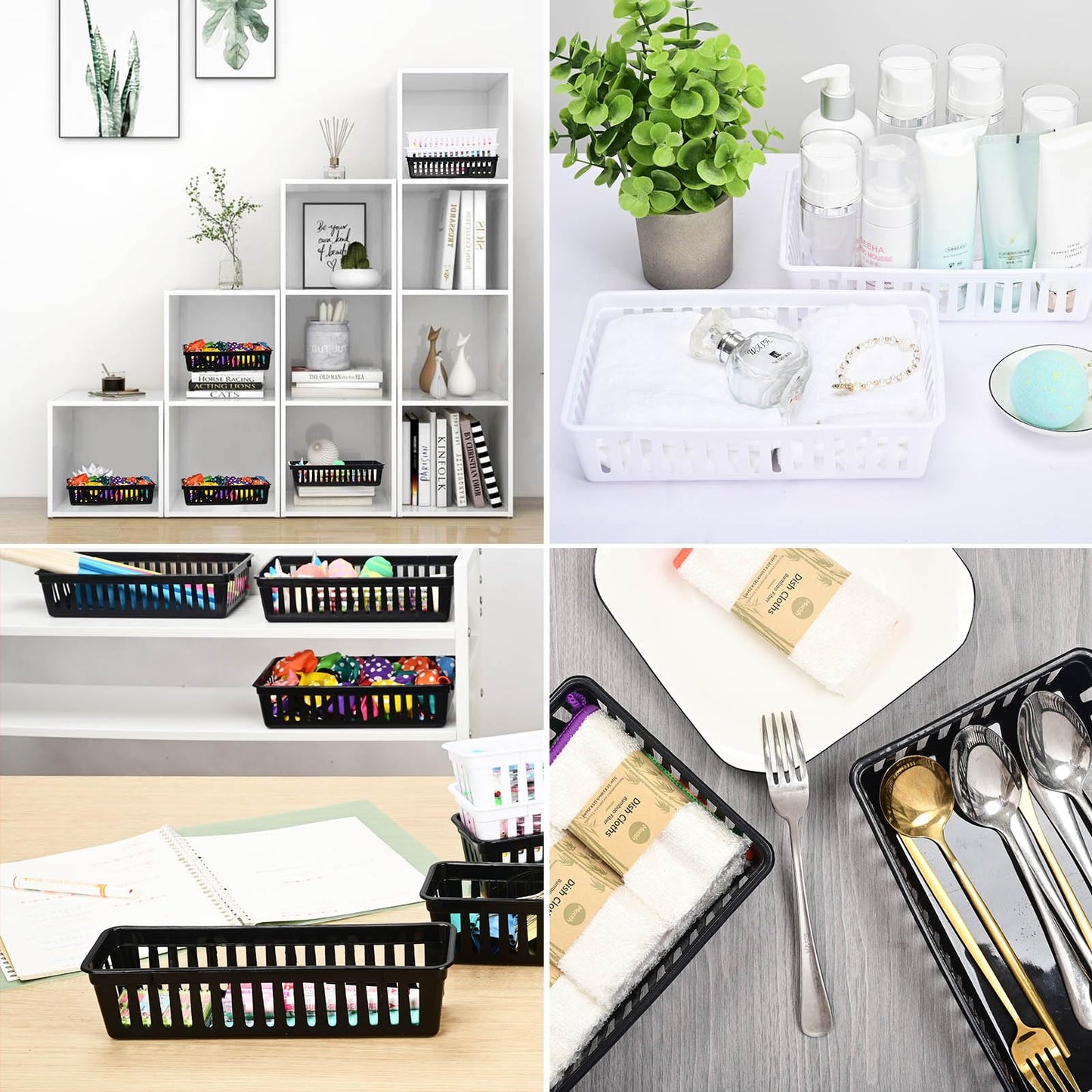 Slim Pencil Organizer Storage Container Color Pencil Marker Crayon Small Plastic Storage Basket