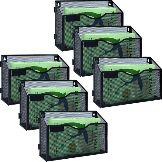 IOUGDSEC 6 Packs 1 Tier A4 Mesh in Tray Hanging Wall File Holder Magazine Document Holder Mail