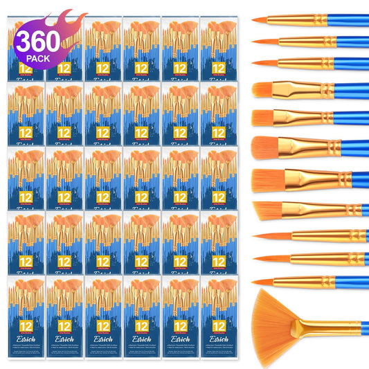 ESRICH Paint Brushes Set, 30Pack 360pcs Paint Brush for Acrylic Painting