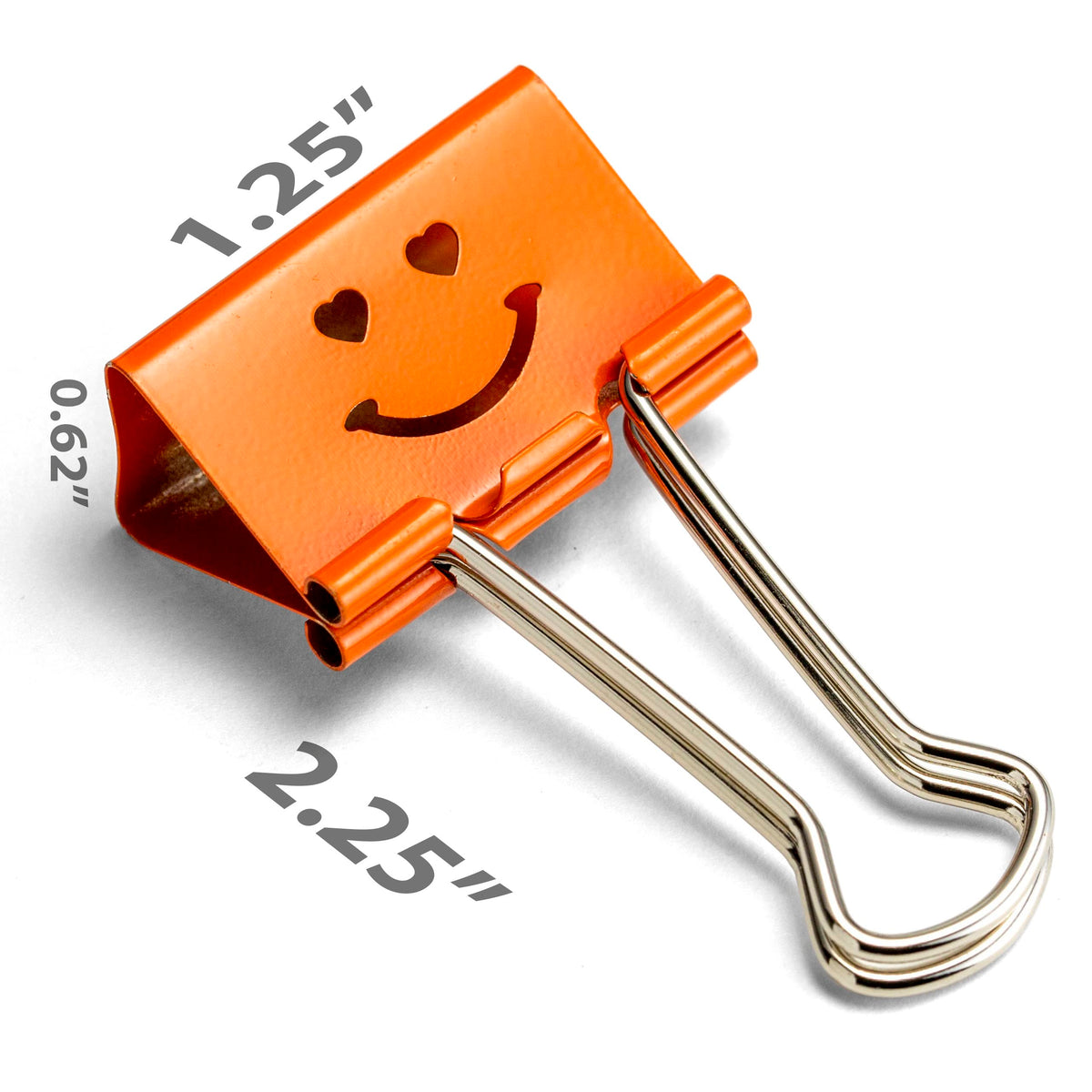 Officemate Smiling Face Binder Clips, Medium, Assorted Colors 36 Pcs, Paper Clamps for