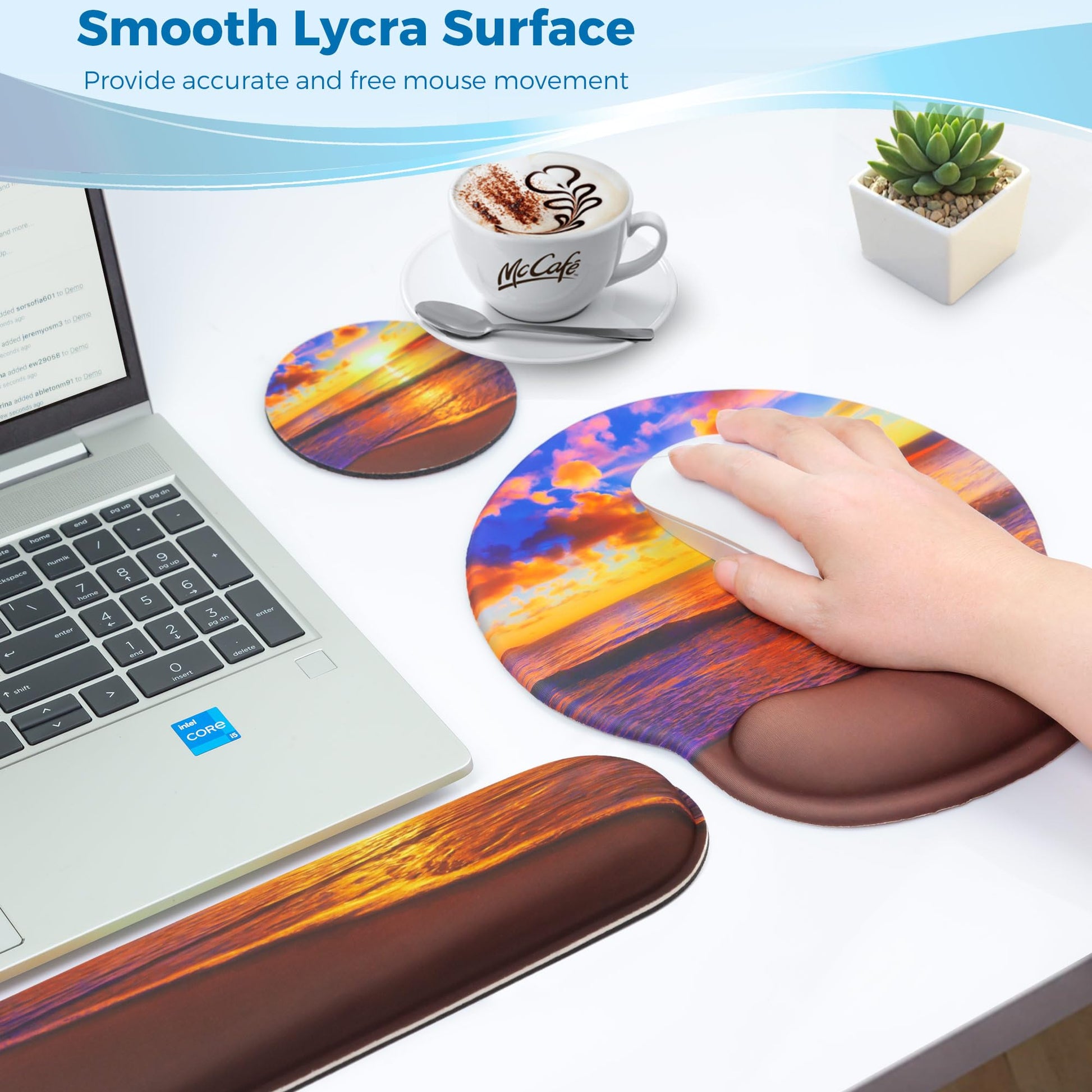 Wiabsi Mouse Pad and Keyboard Wrist Rest Support,Ergonomic Mouse Pad Set
