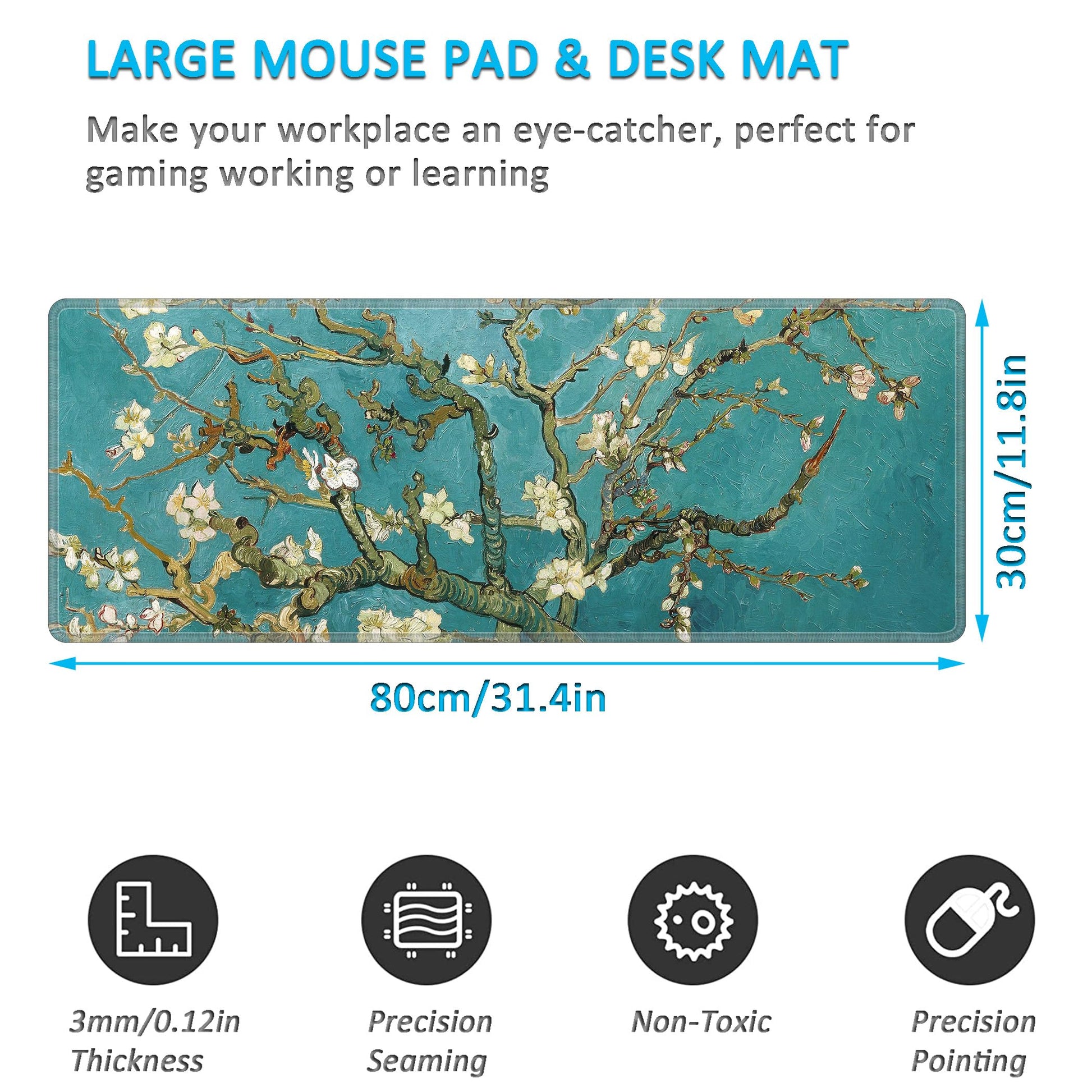 LL-COEUR XXL Landscape Gaming Mouse Pad Computer Keyboard Mat Office Desk Pad (Apricot, 31.4" x