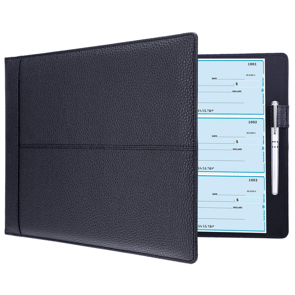 Antner 7 Ring Business Checkbook Binder for Business Checks, 600 Checks Capacity, PU Leather Check