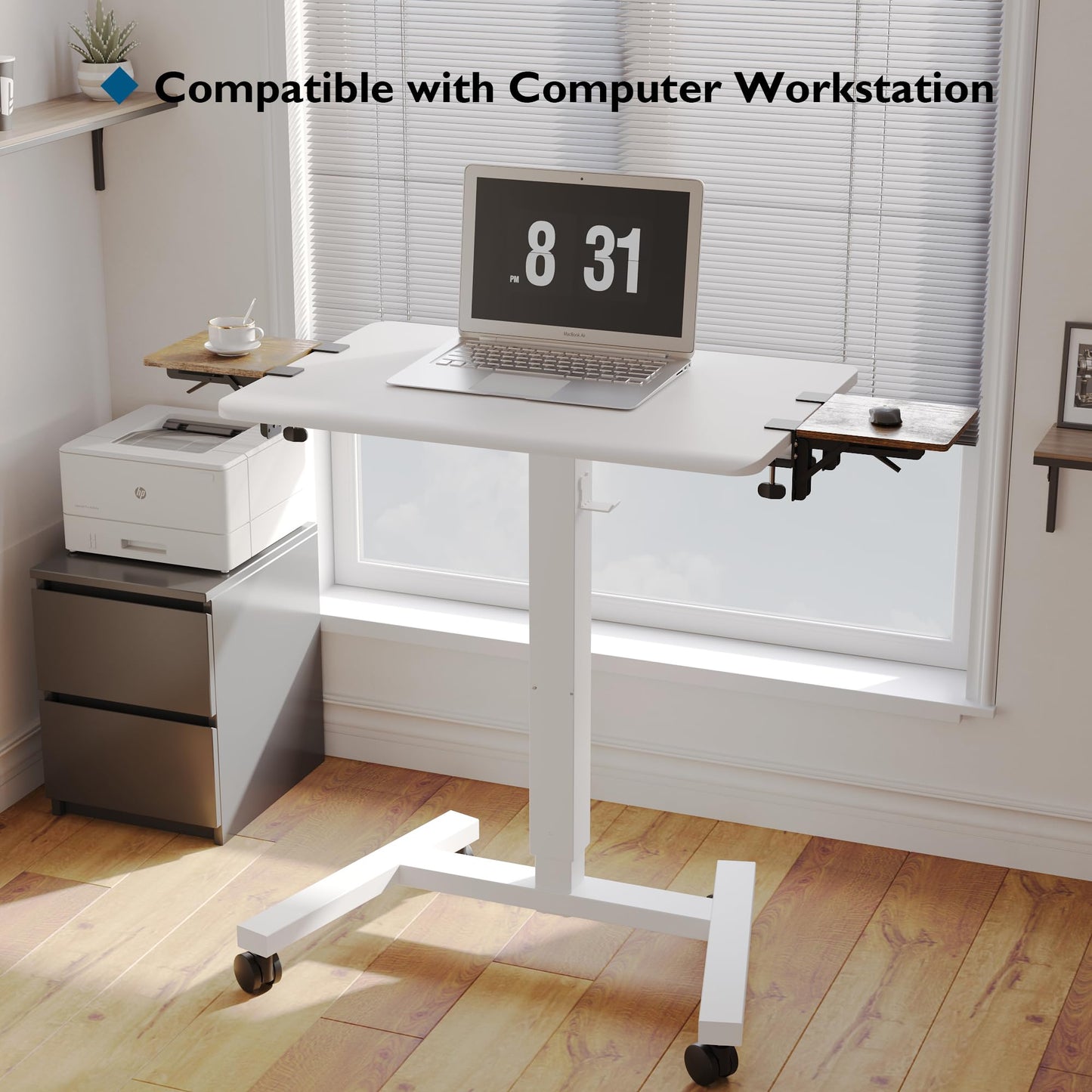 BONTEC Ergonomic Desk Extender Tray, 9.5"x9.1" Table Mount Arm Wrist Rest Shelf, 90° Foldable Elbow