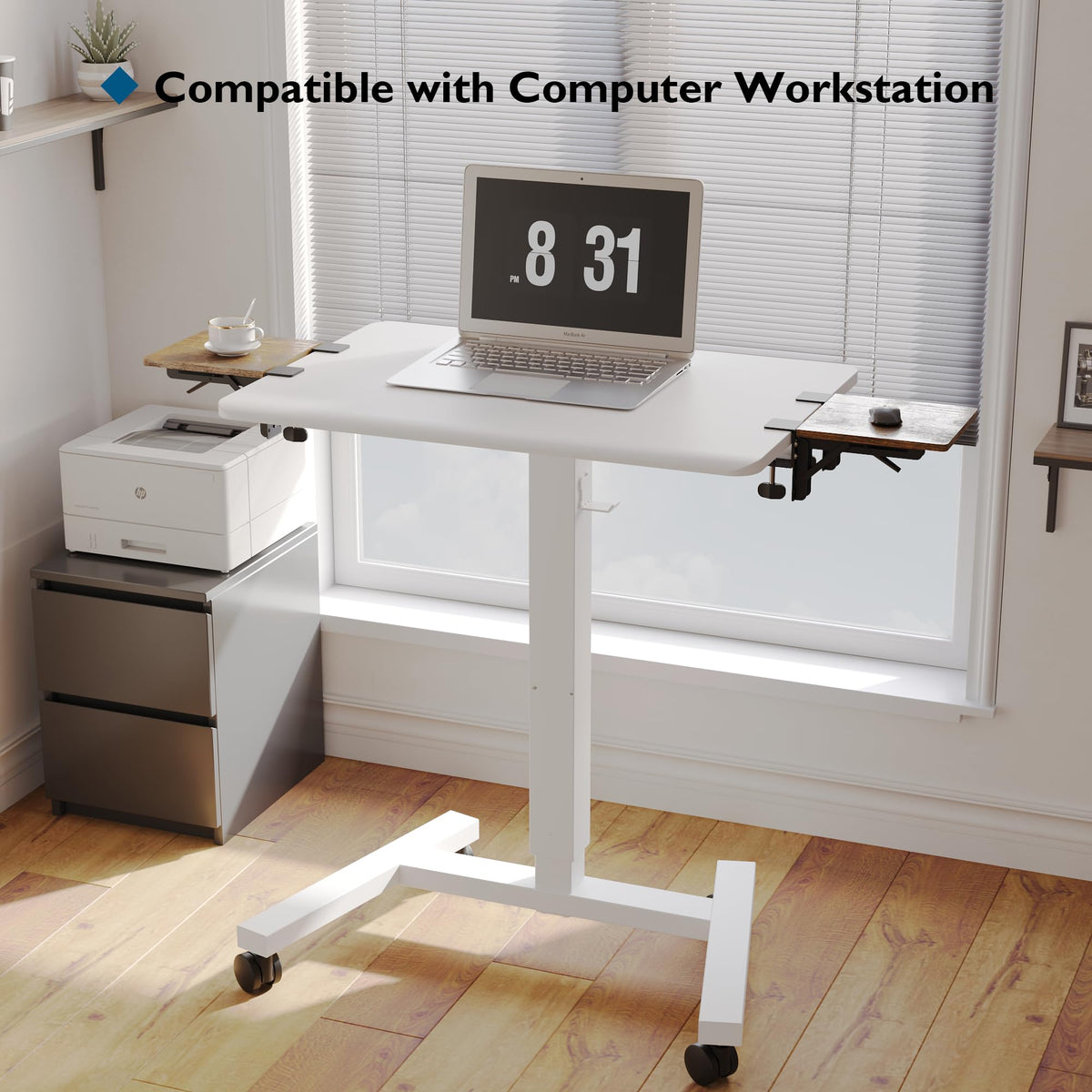 BONTEC Ergonomic Desk Extender Tray, 9.5"x9.1" Table Mount Arm Wrist Rest Shelf, 90° Foldable Elbow