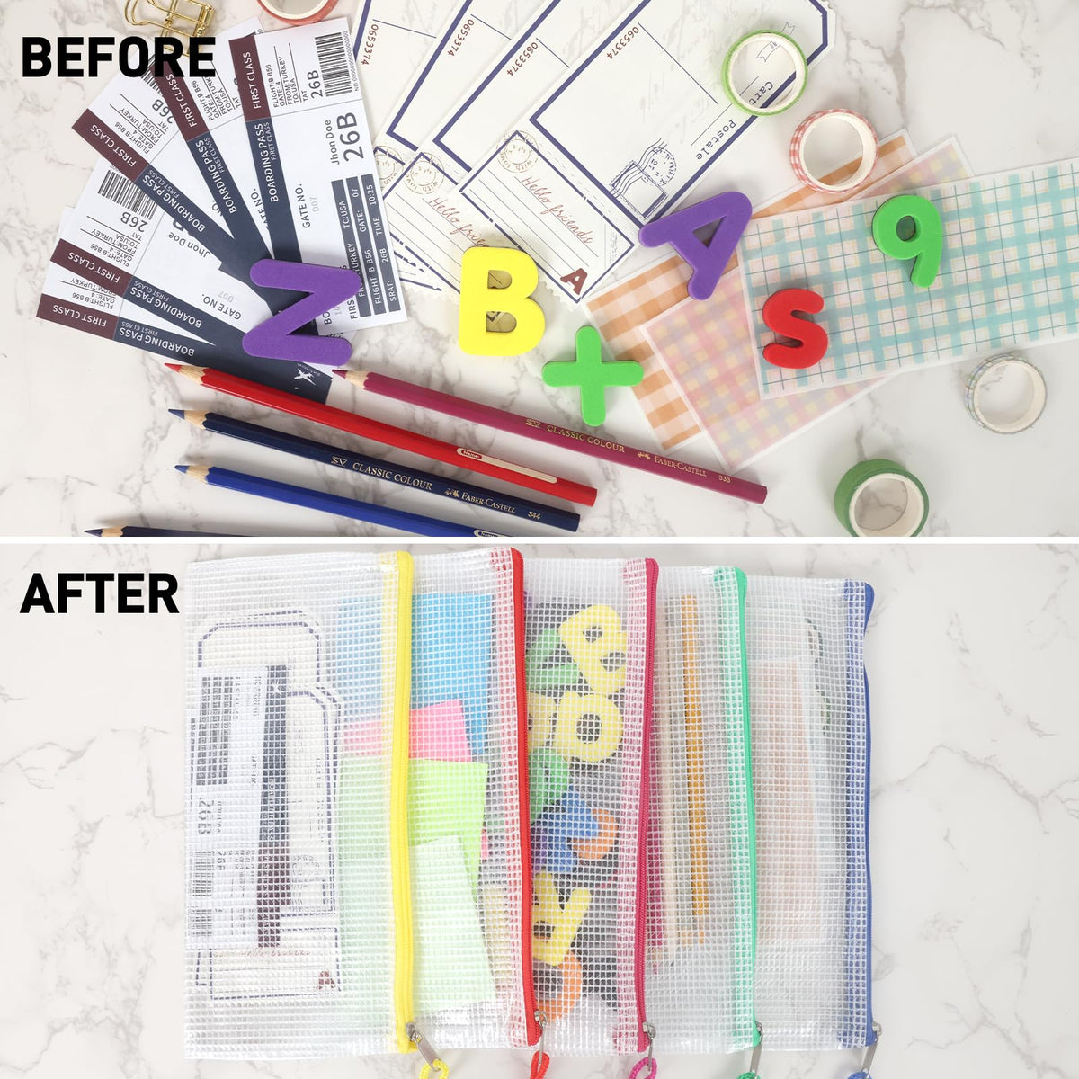 EOOUT 72pcs Pencil Pouches, Small Mesh Zipper Pouch, 16 Colors, 9.5x4.5 Inches for Bills, Cash