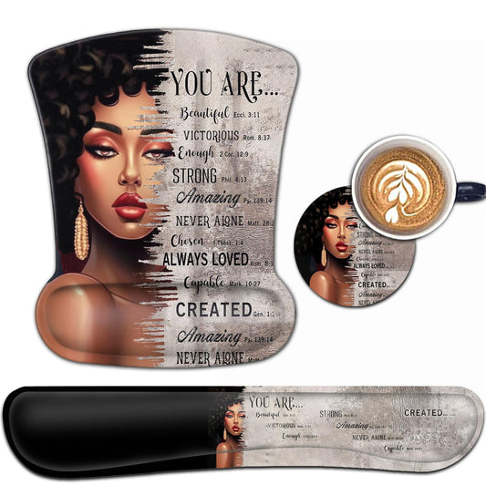 Keyboard Wrist Rest and Mouse Pad Wrist Support Set, Ergonomic Gel Mouse Pad Wrist Rest with