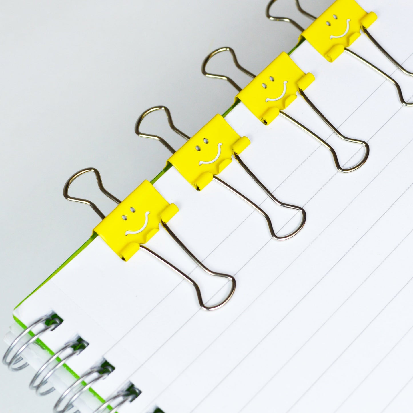 Rapesco 1427 25 mm Smiles Foldback Clips, Bright Yellow, Pack of 35