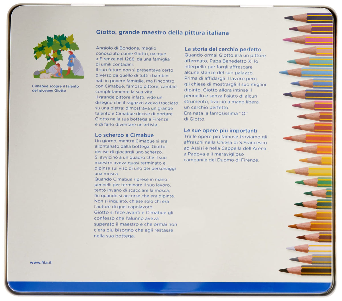 Giotto SUPERMINA聽-聽Metal Case with Colouring Pencils, with Extra Large Lead, 3.8聽mm Diameter Metal