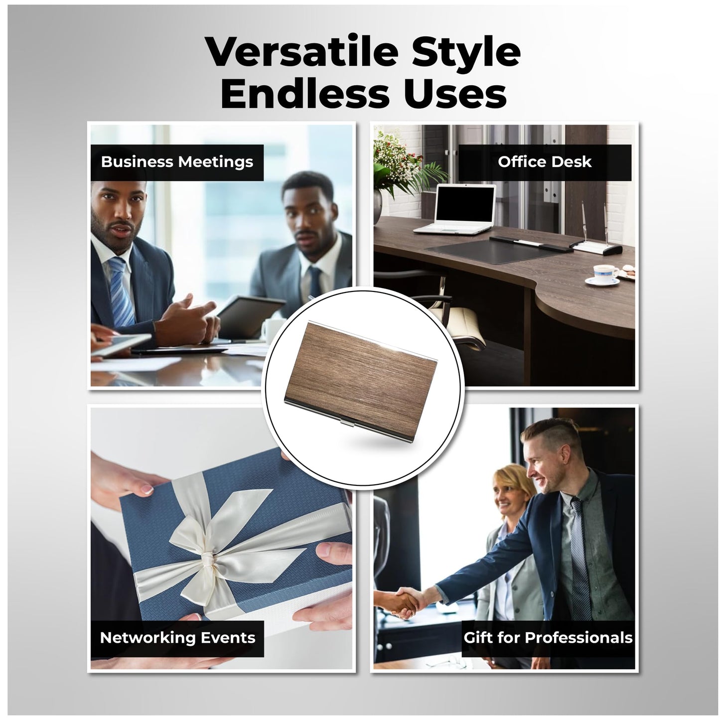 WUDN Handcrafted Business Card Holder Wallet For Men and Women | Holds Up to 20-25 B-Cards or 8-10