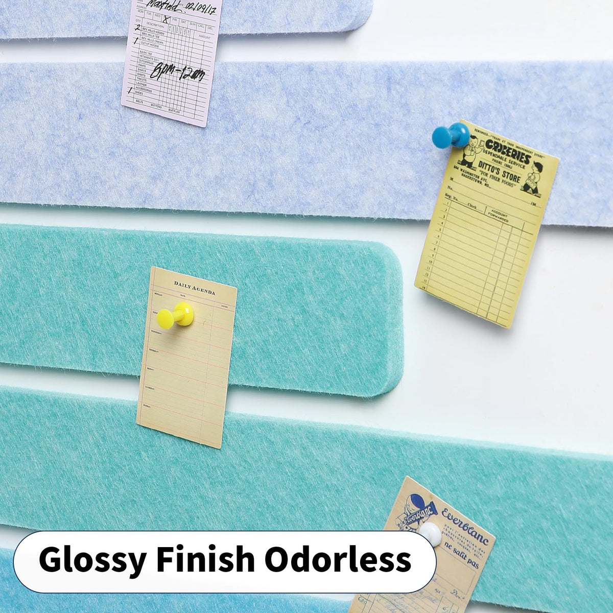 Cork Board Felt Bulletin Board 8-Pack with 50 Push Pins for Paste Notes, Photos, Schedules