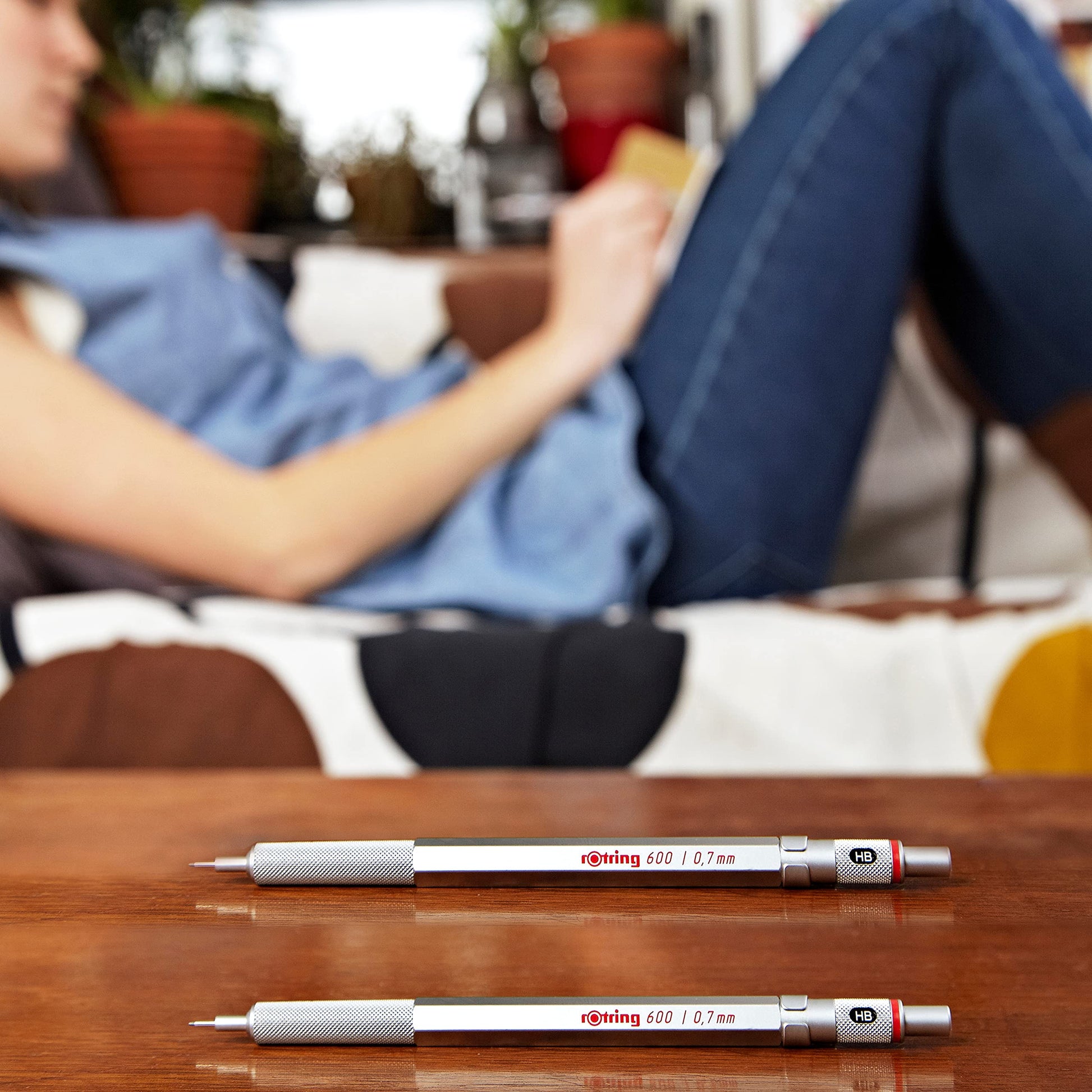 Rotring 600 Mechanical Pencil 0.5 mm Blue Full-Metal Pencil Body Hexagonal Drafting Stocking