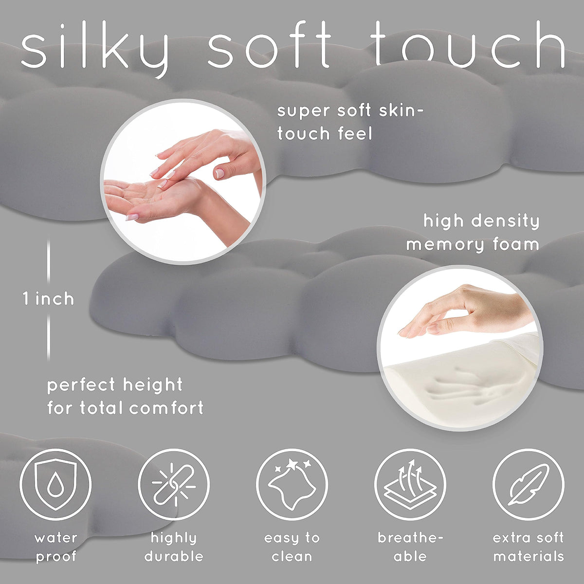 Cloud Keyboard Wrist Rest – Create-ables Qloud Cloud Wrist Rest for Computer Keyboard and Mouse