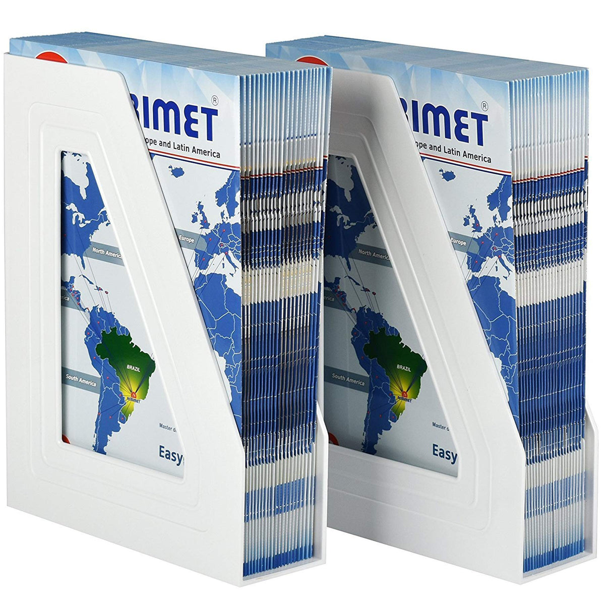 Acrimet Magazine File Holder, Vertical Desk Organizer, White, 2 Pack