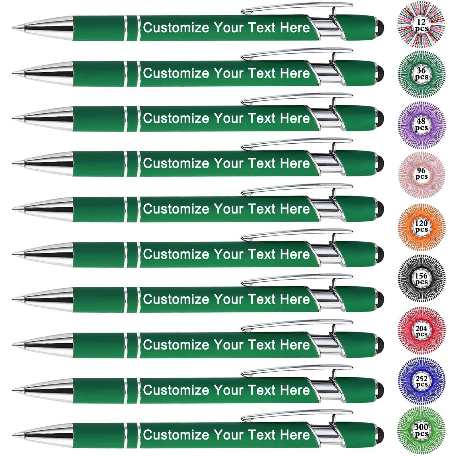 Qingxily Up to 300 Pcs Custom Pens Bulk Personalized Pens with Free Engraving Customized Stylus
