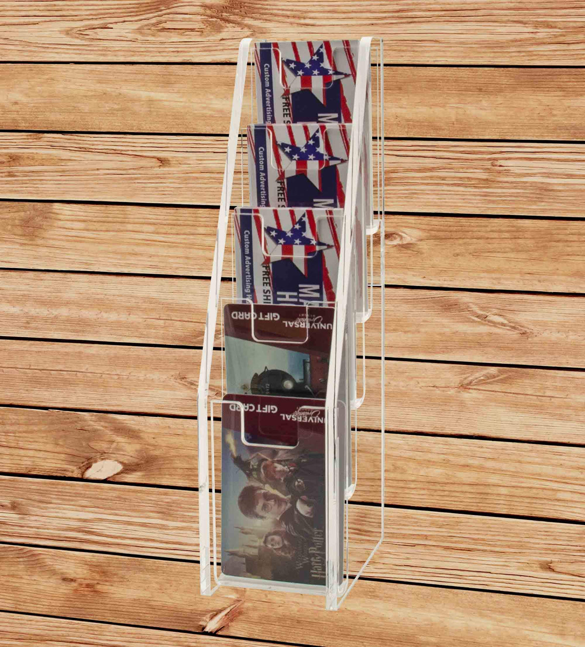 Marketing Holders Business Card Holder Clear Plastic 5 Tier 5 Pocket Vertical Multi Slot Display