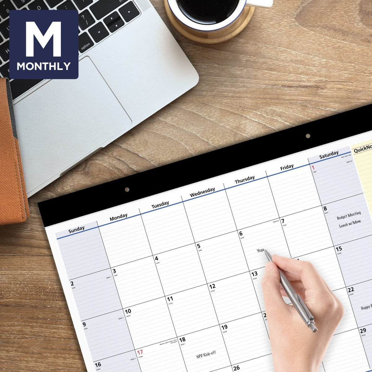 AT-A-GLANCE 2022 Desk Calendar by AT-A-GLANCE, Monthly Desk Pad, 22" x 17", Standard, QuickNotes