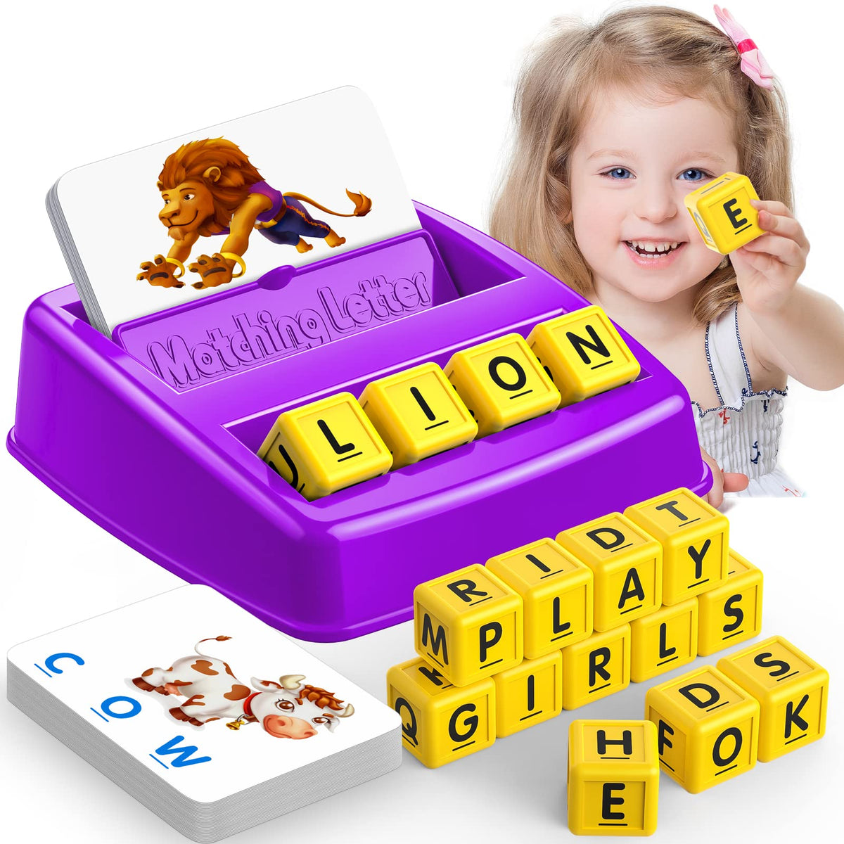 Educational Games for Kids Ages 3-8, Matching Letter Game for Kids Toys for 3-8 Year Olds Boys