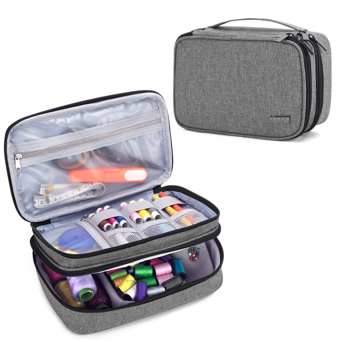 Luxja Double-Layer Sewing Organizer, Gray