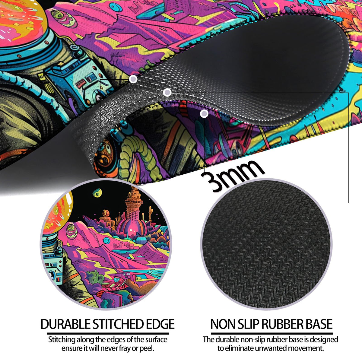 JIANG100 Fantasy Cosmic Astronaut Gaming Desk Mat, Extended Mouse Pad, XL