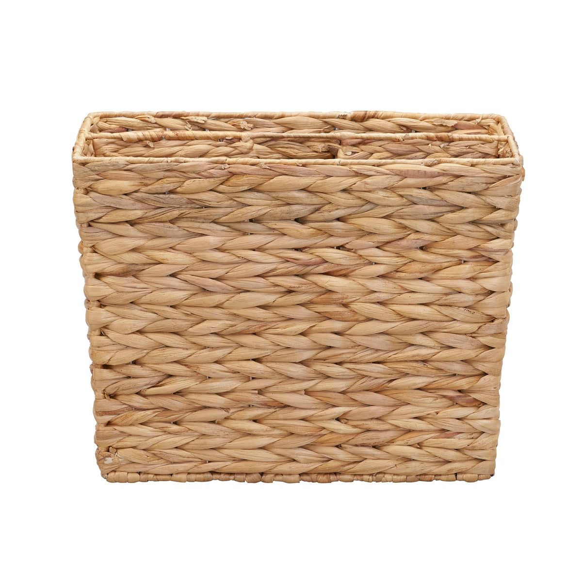 Household Essentials Side‑by‑Side Magazine Rack Decorative Storage Organizer with Handwoven Water