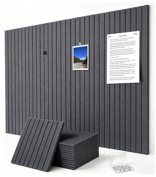 G Gamit 0.47" Thick Felt Pin Board 48"x36" Large Cork Board Alternative 12 Pack 11.81"x11.81"Felt